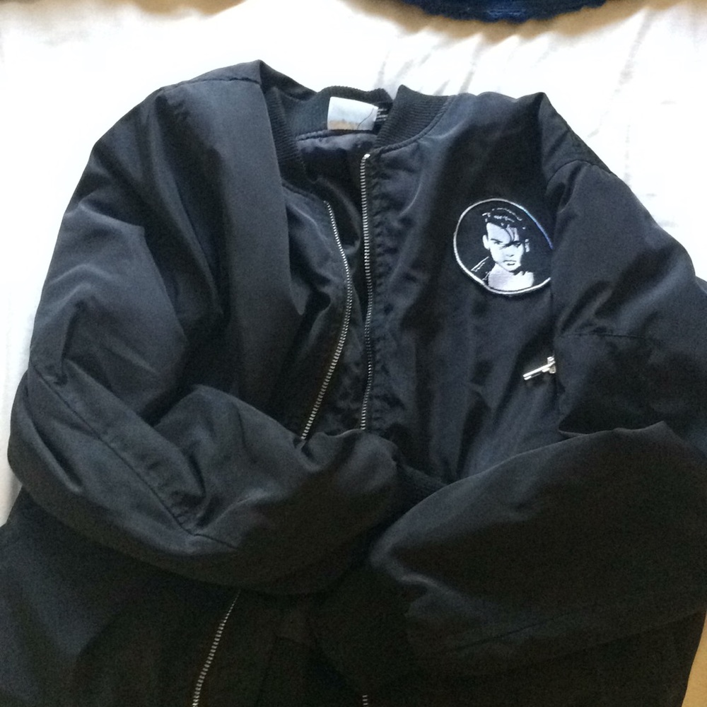 Black Crybaby bomber jacket  from forever21
